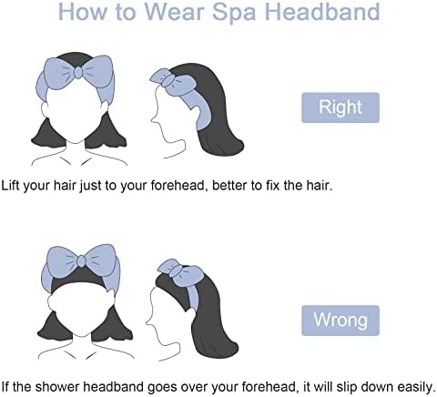 Ondder 8 Pack Spa Headbands for Face Washing - Fluffy Shower Cosmetic Face Wash Head Bands for Women & Girls - Leopard & Polka Dot Solid Color - Image 6