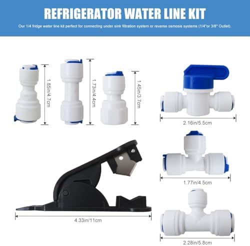 2025 Upgraded 1/4 Water Line kit for Connecting Under Sink System Reverse osmosis systems (1/4"or 3/8" Outlet), for Drinking Water Filter Faucet Refrigerator ice maker Water Dispenser - Image 2