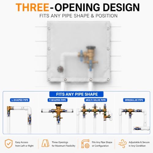 Backflow Cover,3-Layer Insulated Pipe Freeze Protection Cover,16''W x 20''H - Image 6