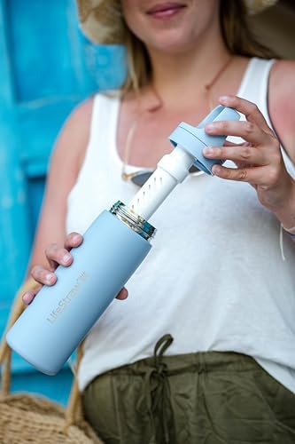 LifeStraw Go Series Insulated Steel Water Filter Bottle, 18 oz, Laguna Teal - Image 4