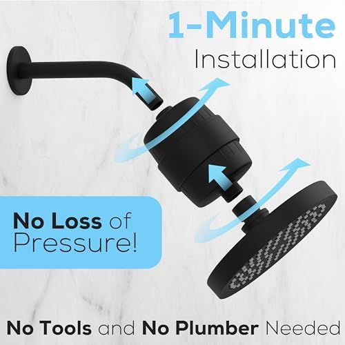 SparkPod 23-Stage Shower Head Filter for Showerheads, Black Matte - Image 5