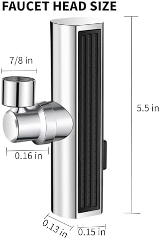 Kitchen Faucet Head Replacement, 3-Function Kitchen Faucet Sprayer Head , 360° Swivel Anti -Splash Faucet Spray Nozzle, M22 Female Thread Spray Head for Kitchen Faucet - Image 3