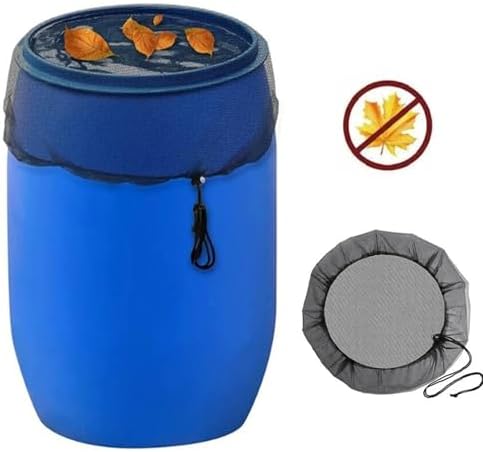 4 Pcs Mesh Cover for Rain Barrels, 31.5 in Water Collection Buckets Cover with Drawstring Water Collection Buckets Tank Protector for Preventing Fallen Leaves in Outdoor Garden Eaves. - Image 4
