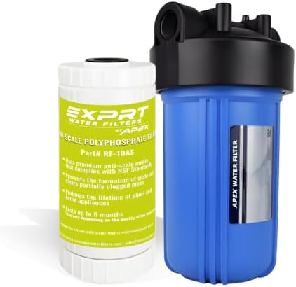 Whole House Water Filter 10" x 4.5" Polyphosphate Descaler EZ-2600 by ApexExprtWaterFilters