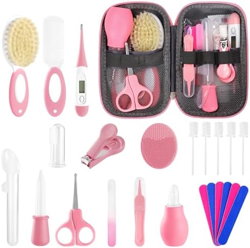 Baby Healthcare and Grooming Kit for Newborn Kids, 24PCS Upgraded Safety Baby Care Kit, Newborn Nursery Health Care Set, Baby Care Products by POPYJAN