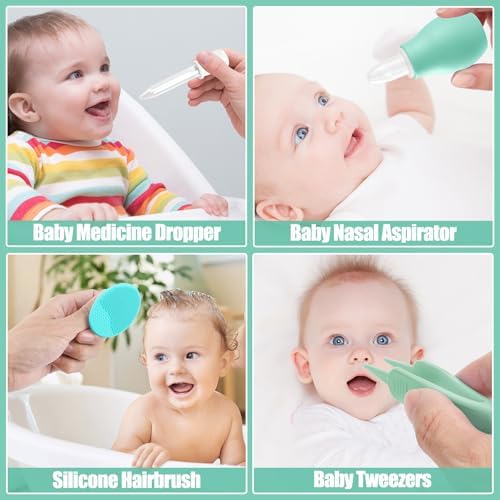 Baby Healthcare and Grooming Kit for Newborn Kids, 24PCS Upgraded Safety Baby Care Kit, Newborn Nursery Health Care Set, Baby Care Products (Green) - Image 5