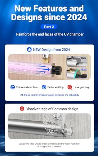 HQUA-OWS-6 120V 25W 1/2" MNPT Inlet/Outlet Small House,Kitchen Ultraviolet Water Purifier Filter, + 1 Extra UV Lamp - Image 4