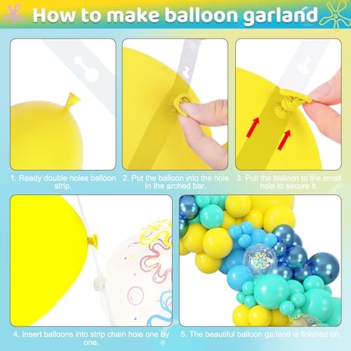 Amandir 153pcs Blue and Yellow Balloons Arch Garland Kit Different Sizes - Image 4