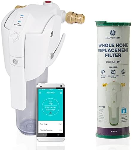 GE Smart Home Water Filter System + Premium Replacement Filter (FTHLM) | Water Filtration System Reduces Lead, Odor & More | WiFi Enabled | Three-Month Filter Life by Unknown