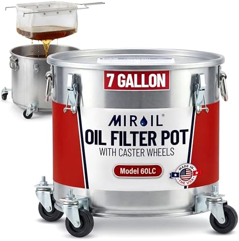 MirOil Oil Disposal Caddy with Caster Wheels, Made In USA, 7 Gallon by MirOil