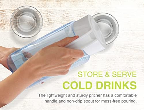 Arrow Home Products 1 Gallon Plastic Pitcher with Lid - Clear Plastic Pitcher for Refrigerator, Fill with Cold Drinks - BPA Free, Space-Saving Rectangular Design - Fill with Lemonade, Milk, Juice - Image 6