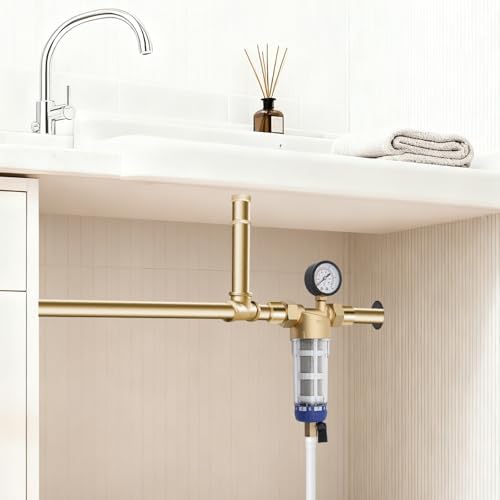 Reusable Whole House Spin Down Sediment Water Filter 40μm Flushable Prefilter Filtration 1.26" MNPT + 3/4" FNPT,Spin Down Filter Pressure Range 1-20Bar/14.5-290.1PSI - Image 3