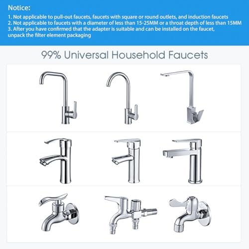 Faucet Water Filter for Kitchen Sink, NSF Certified, High Flow Faucet Water Filter No Wait, Faucet Mount Water Filtration System with Real-Time Filter Life Indicator, Silver - Image 2