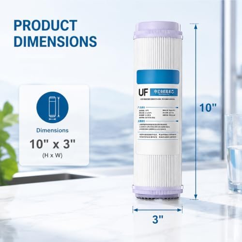 Universal 4‑Pack 10‑Inch UF Membrane Filter Cartridge, 0.01‑Micron Ultrafiltration Replacement for RO, Whole House & Point‑of‑Use Systems - Image 2