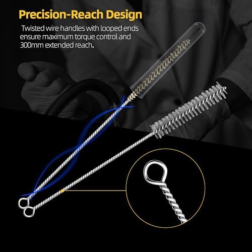 12Pcs Stainless Steel & Brass Wire Tube Brushes Bottle Brush Set - Image 5