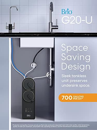 Brio Reverse Osmosis Water Filtration System, 700 GPD, 2:1 Pure to Drain, Tank-Less, Under Sink Faucet Mount - Image 2