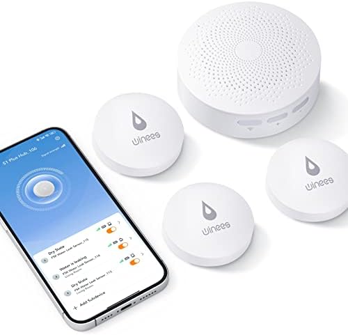 Winees WiFi Water Leak Detector for Home, 3 Pack Water Sensors by WINEES