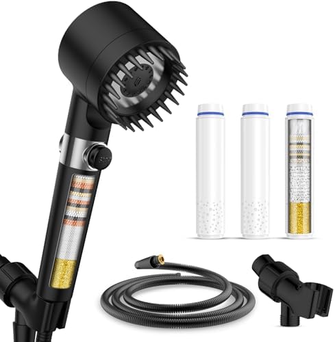 Filtered Shower Head with Handheld,3 Filters,High Pressure Shower Heads by Sipaote