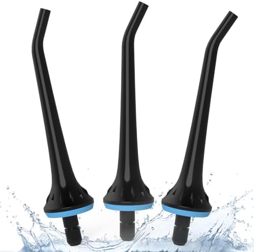 Cordro Replacement Tips for Oralfree,Nicwell,Nicefeel,COSLUS,Mospro,Zerhunt,McNaval Water Flosser, Replacement Heads Oral Irrigator Jet Tip Nozzel,Blcak（3 Pack） by Unknown
