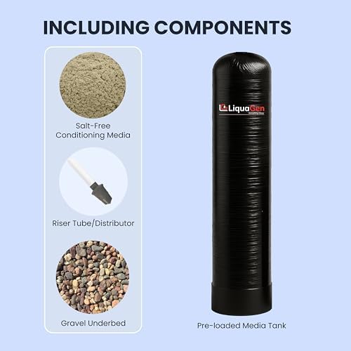 LiquaGen Pre-Loaded Salt-Free Water Conditioner Replacement Tank – TAC Scale Control Media – Whole House Softener Alternative – Multiple Sizes Available (8" x 44" – 4L Media) - Image 3