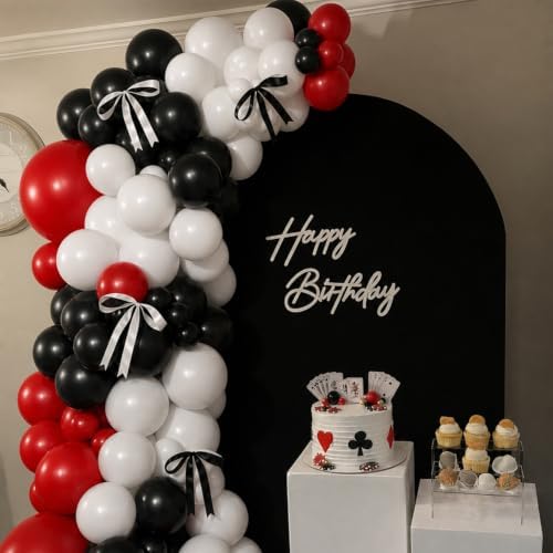 Red Black White Balloon Arch Kit for Casino Theme Birthday Decorations - Image 6
