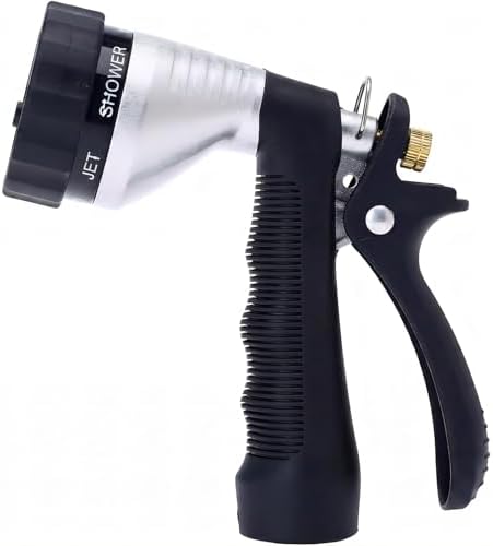 GREEN MOUNT Water Hose Nozzle Spray Nozzle, Metal Garden Hose Nozzle with Adjustable Spray Patterns, Perfect for Watering Plants, Washing Cars and Showering Pets by GREENMOUNT