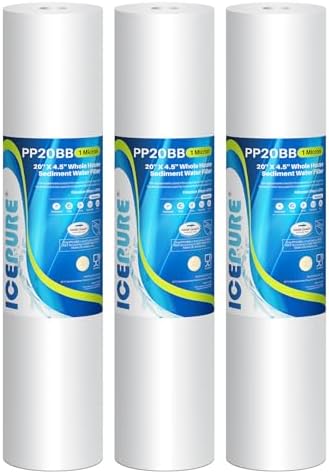 ICEPURE 1 Micron 4.5" x 20" Whole House Sediment Water Filter, 3PACK by ICEPURE