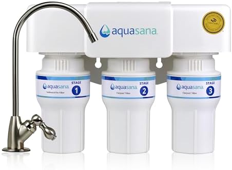 Aquasana Under Sink Water Filter | Claryum 3-Stage Filtration | AQ-6300-BN by Aquasana