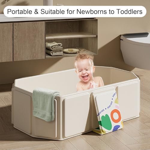 Collapsible Baby Bathtub, Portable & Foldable Bathtub for Newborns to Toddlers, Easy to Store, Lightweight for Home & Travel, SpaceSaver Baby Tubs for Kids - Image 4