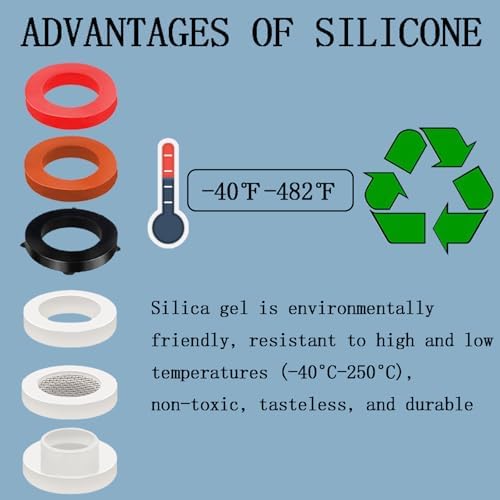 ZDBB 70 Pcs Plumbing Silicone Gasket Assortment Kit VMQ Silicone Washer - Image 5