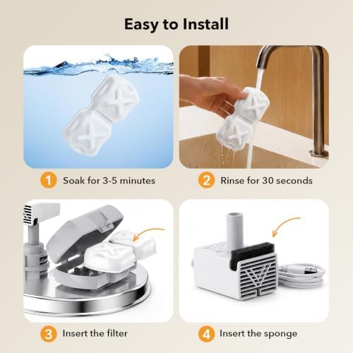 32-Piece Stainless Steel Cat Water Fountain Replacement Fountain Filter(16+16 piece) - Image 6