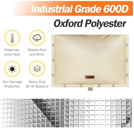 Backflow Preventer Insulation Cover for Vacuum Breaker, 21"W x 16"H, Beige - Image 5