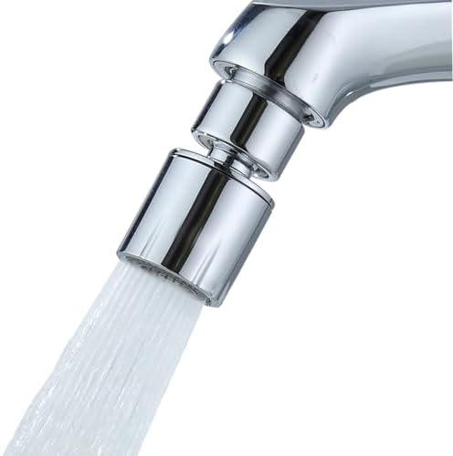 Swivel faucet aerator（Heavy ）, Dual-function 2-Flow Sprayer Faucet Head, 360° large Angle Swivel kitchen sink aerator,kitchen 55/64 inch female thread faucet extender, Sink Aerator Chrome by SNUTUYA