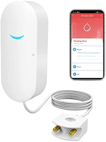 WiFi Water Sensor Leak Detector: Smart Water Leak Detector, TUYA Smart Water Leak Sensor, Wireless Water Level Sensor with App Alerts and Remote Monitor, Water Detectors & Alarms for Home,Basement by GaoducashforSmartLife