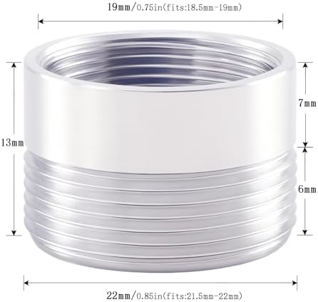 Faucet Adapter, Female 3/4"-27 TPI to Male 55/64"-27 TPI(F18.5-M22) - Image 2