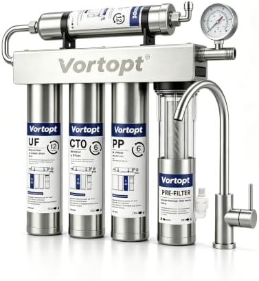 Vortopt U3 Under Sink Water Filter, 0.01μm Ultra Filtration by Vortopt