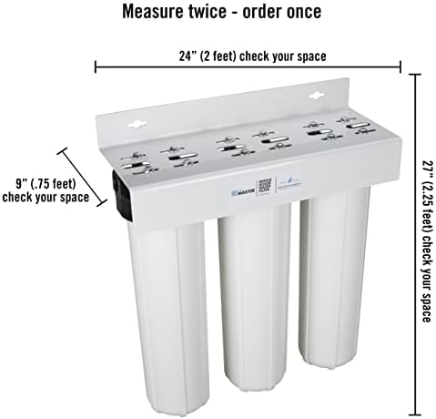 Home Master Whole House Three Stage Water Filtration System with Fine Sediment, Iron and Carbon, Blue - Image 2