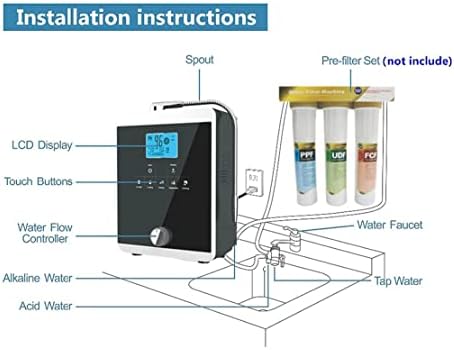 Alkaline Water Ionizer, Smart Home Water Ionizer Up to 800Mv Orp, Ph 3.5-10.5 Alkaline Acid Water Machine, Regulation Valve to Control Ph and Orp/Auto-Cleaning - Image 7