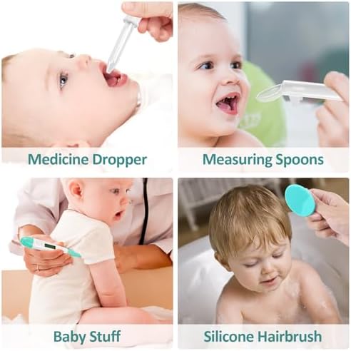 Baby Grooming Kit, Infant Safety Care Set with Hair Brush Comb Nail Clipper Nasal Aspirator,Baby Essentials Kit for Newborn Girls Boys (Green) - Image 5