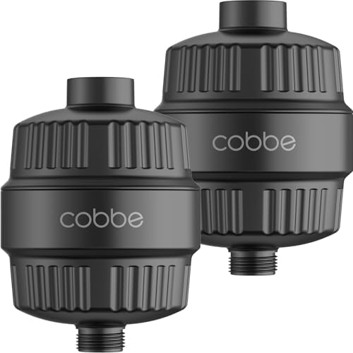 Cobbe HD HEAVY DUTY High Output Shower Filter 2 Pack – 99% REMOVAL Shower Head Filter for Hard Water, Heavy Metals, Chlorine and Harmful Substance, Improve your skin and hair - Black by Cobbe