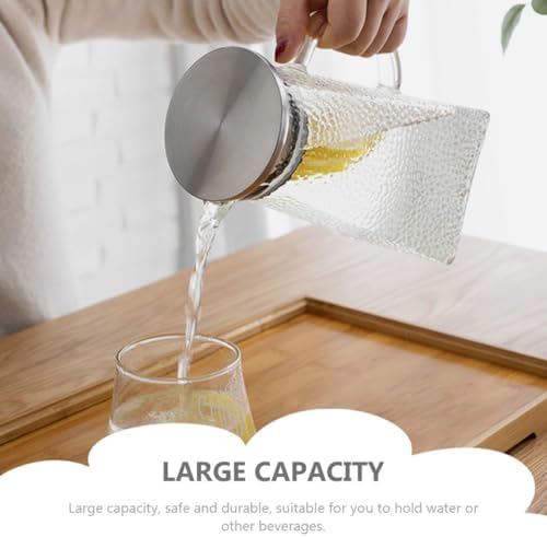 Glass Water Pitcher with Lid 1.5L Cold Beverage Jug - Image 7