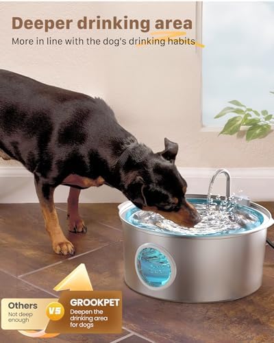 Pet Water Fountain for Large Dogs: Metal Dog Fountain with 6 Filters + 3 Sponges - Image 2