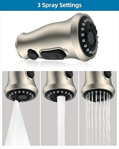 Universal Kitchen Sink Faucet Head, 3 Modes, 15 Adapters, Brushed Nickel - Image 4