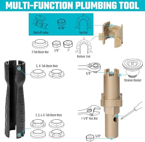DURATECH Faucet Wrench, Multifunctional Sink Wrench, 8 in 1 Plumbing Wrench - Image 2