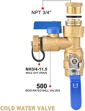 3/4 in IPS Tankless Water Heater Service Valve Kit with Relief Valve - Image 4