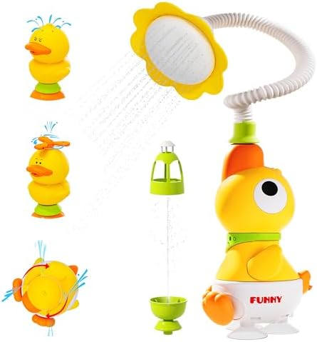 Kids Bath Toys, Kids Bath Shower Head for Bathtub with 1 Adjustable Sprayer, Control the Flow Rinser Kids with 3 Squirting Ducks for Kids in Bathtub Sink by Unknown
