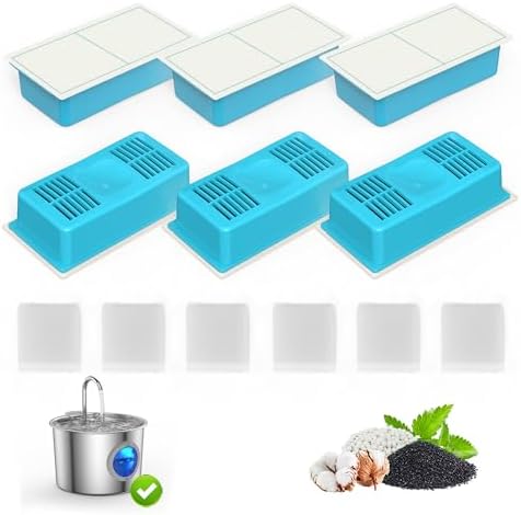 Cat Water Fountain Filters for JLVDXN Pet Fountain, 6 Filters + 6 Sponges by Unknown