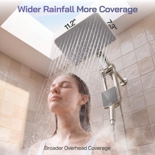 HOPOPRO High Pressure Filtered Shower Head with Handheld Combo, Nickel - Image 3