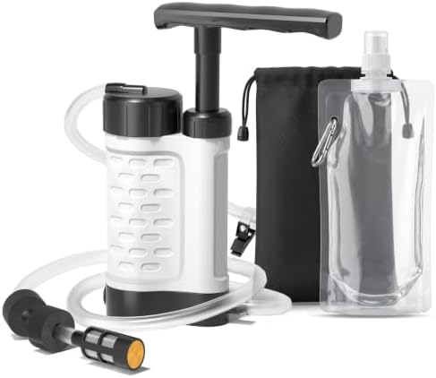 Portable Water Filter Pump, 0.01 Micron Water Filtration System by Ginkin