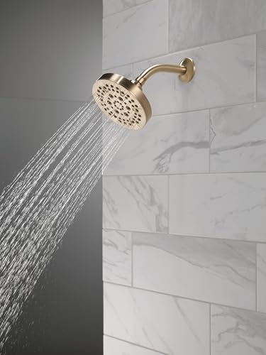 Delta 5-Setting Champagne Bronze Shower Head with High Pressure Spray, 6 Inch Round Shower Head, Showerheads, 1.75 GPM Flow Rate, Champagne Bronze 52535-CZ - Image 2